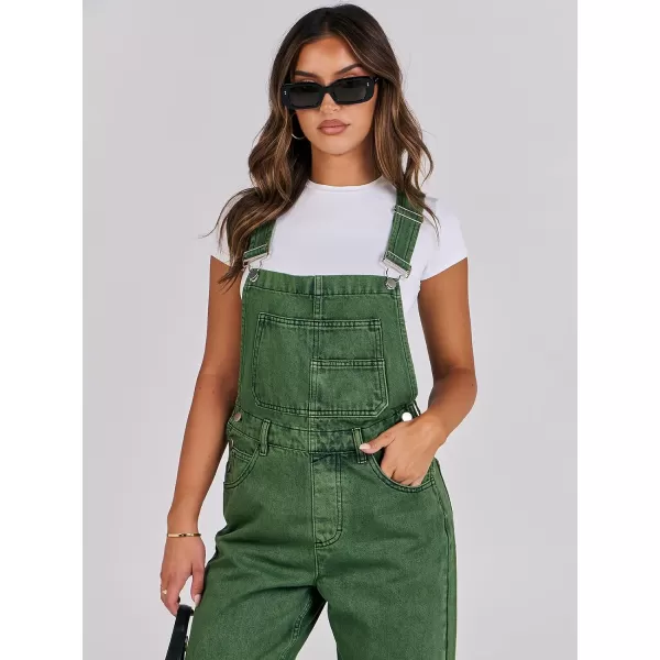 imageANRABESS Womens Overalls Casual Loose Fit Adjustable Strap Denim Bib Overall Jeans Pants JumpsuitsWashed Green