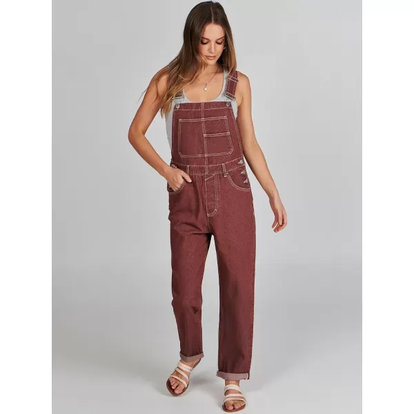 imageANRABESS Womens Overalls Casual Loose Fit Adjustable Strap Denim Bib Overall Jeans Pants JumpsuitsWashed Rust