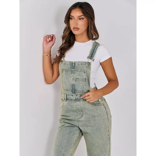 imageANRABESS Womens Overalls Casual Loose Fit Adjustable Strap Denim Bib Overall Jeans Pants JumpsuitsWashed Yellow Green