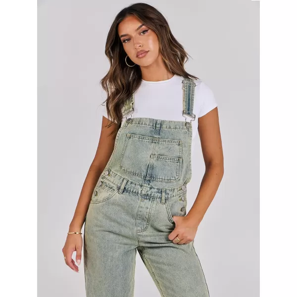 imageANRABESS Womens Overalls Casual Loose Fit Adjustable Strap Denim Bib Overall Jeans Pants JumpsuitsWashed Yellow Green