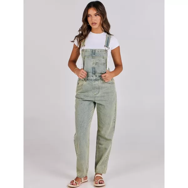 imageANRABESS Womens Overalls Casual Loose Fit Adjustable Strap Denim Bib Overall Jeans Pants JumpsuitsWashed Yellow Green