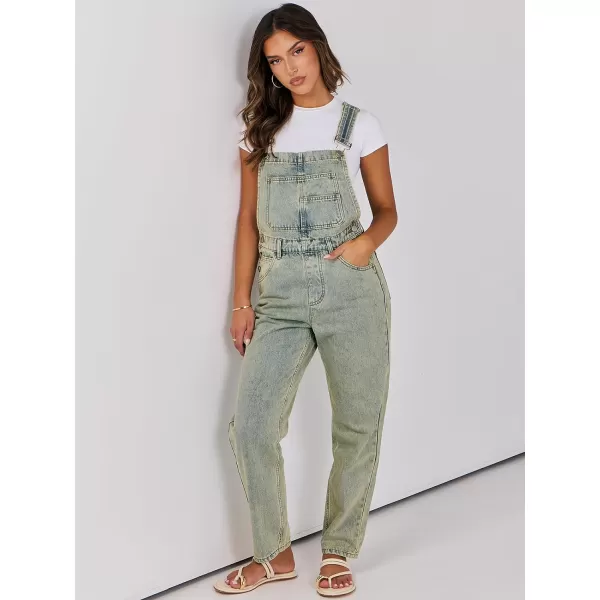imageANRABESS Womens Overalls Casual Loose Fit Adjustable Strap Denim Bib Overall Jeans Pants JumpsuitsWashed Yellow Green