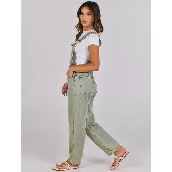 imageANRABESS Womens Overalls Casual Loose Fit Adjustable Strap Denim Bib Overall Jeans Pants JumpsuitsWashed Yellow Green
