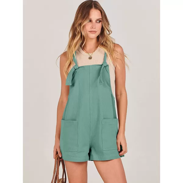 imageANRABESS Womens Overalls Casual Loose Sleeveless Adjustable Straps Bib Summer Romper with Pockets02dark Green