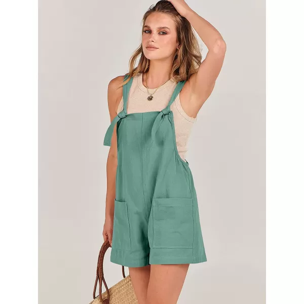 imageANRABESS Womens Overalls Casual Loose Sleeveless Adjustable Straps Bib Summer Romper with Pockets02dark Green