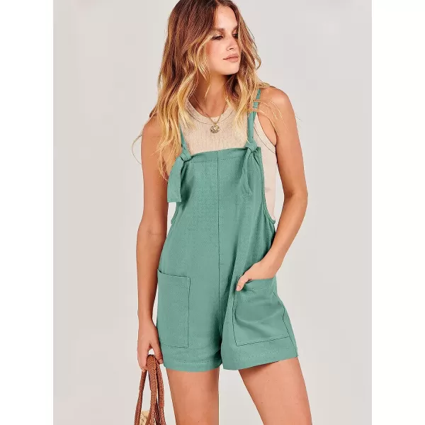 imageANRABESS Womens Overalls Casual Loose Sleeveless Adjustable Straps Bib Summer Romper with Pockets02dark Green