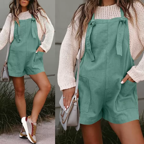 imageANRABESS Womens Overalls Casual Loose Sleeveless Adjustable Straps Bib Summer Romper with Pockets02dark Green
