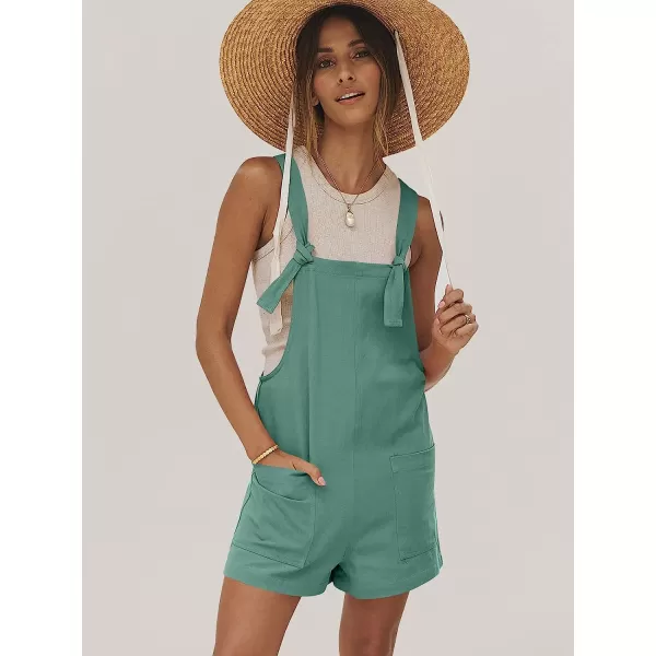 imageANRABESS Womens Overalls Casual Loose Sleeveless Adjustable Straps Bib Summer Romper with Pockets02dark Green