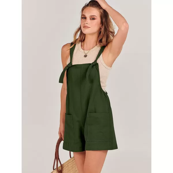 imageANRABESS Womens Overalls Casual Loose Sleeveless Adjustable Straps Bib Summer Romper with Pockets04army Green