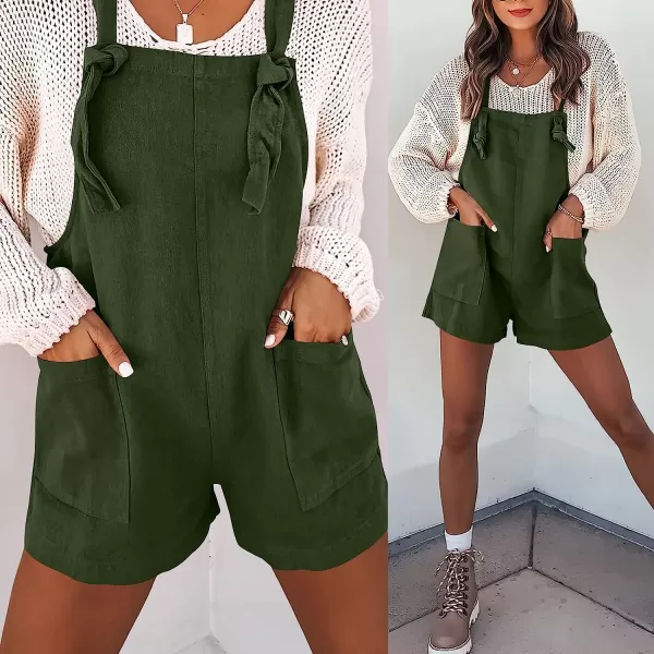 imageANRABESS Womens Overalls Casual Loose Sleeveless Adjustable Straps Bib Summer Romper with Pockets04army Green