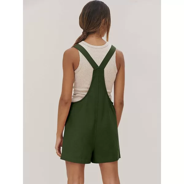 imageANRABESS Womens Overalls Casual Loose Sleeveless Adjustable Straps Bib Summer Romper with Pockets04army Green