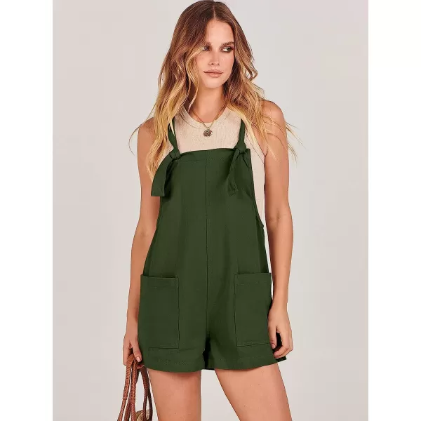 imageANRABESS Womens Overalls Casual Loose Sleeveless Adjustable Straps Bib Summer Romper with Pockets04army Green