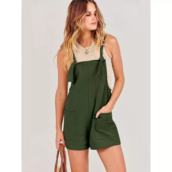 imageANRABESS Womens Overalls Casual Loose Sleeveless Adjustable Straps Bib Summer Romper with Pockets04army Green