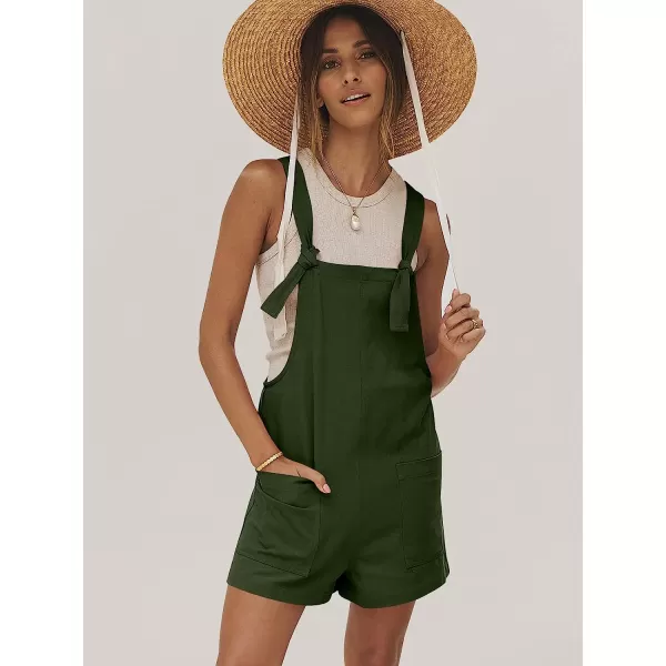 imageANRABESS Womens Overalls Casual Loose Sleeveless Adjustable Straps Bib Summer Romper with Pockets04army Green