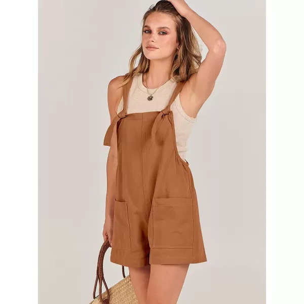 imageANRABESS Womens Overalls Casual Loose Sleeveless Adjustable Straps Bib Summer Romper with Pockets05orange