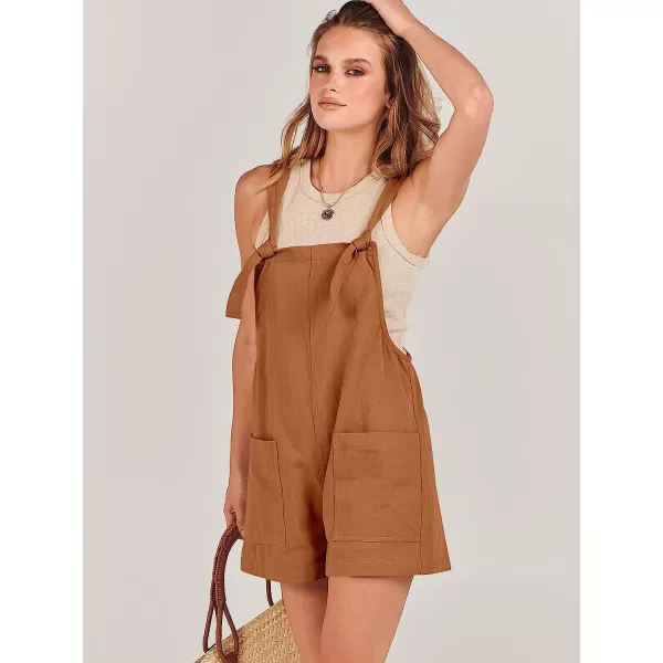 imageANRABESS Womens Overalls Casual Loose Sleeveless Adjustable Straps Bib Summer Romper with Pockets05orange