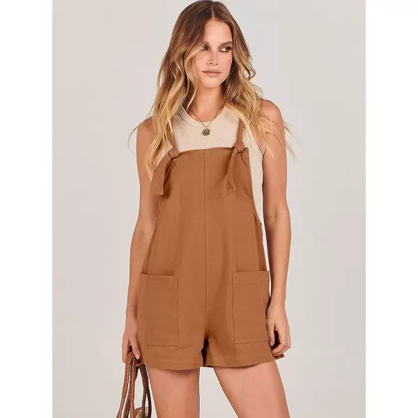 imageANRABESS Womens Overalls Casual Loose Sleeveless Adjustable Straps Bib Summer Romper with Pockets05orange