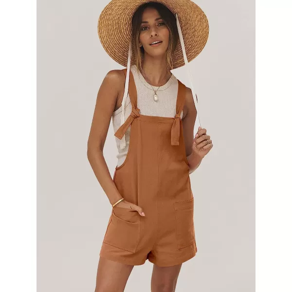 imageANRABESS Womens Overalls Casual Loose Sleeveless Adjustable Straps Bib Summer Romper with Pockets05orange