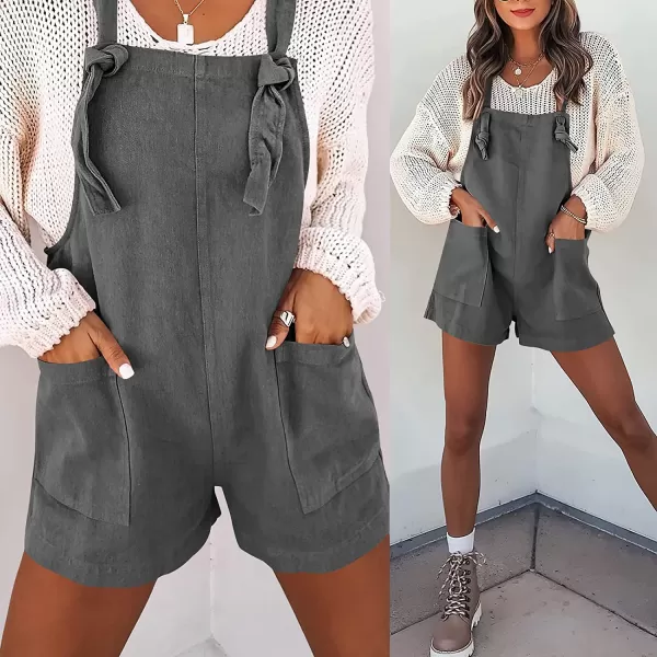 imageANRABESS Womens Overalls Casual Loose Sleeveless Adjustable Straps Bib Summer Romper with Pockets06dark Grey
