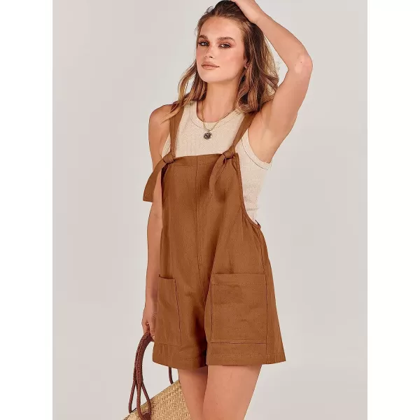 imageANRABESS Womens Overalls Casual Loose Sleeveless Adjustable Straps Bib Summer Romper with Pockets08brown