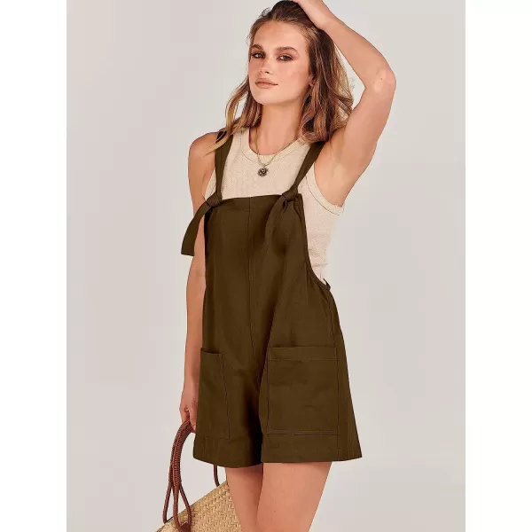 imageANRABESS Womens Overalls Casual Loose Sleeveless Adjustable Straps Bib Summer Romper with Pockets10coffee