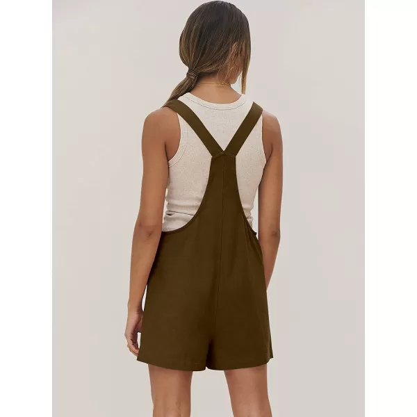 imageANRABESS Womens Overalls Casual Loose Sleeveless Adjustable Straps Bib Summer Romper with Pockets10coffee