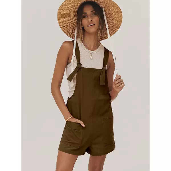 imageANRABESS Womens Overalls Casual Loose Sleeveless Adjustable Straps Bib Summer Romper with Pockets10coffee