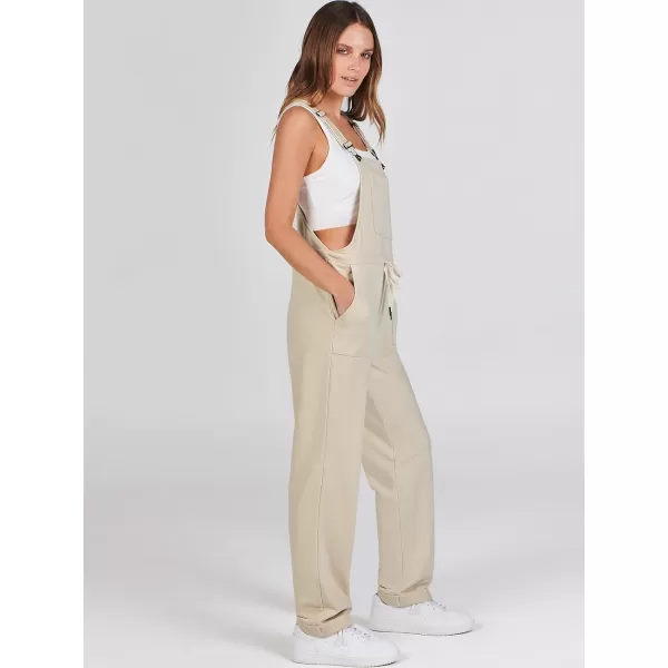imageANRABESS Womens Overalls Jumpsuit Casual Sleeveless Adjustable Tie Straps Drawstring Jumpers Outfits with PocketsApricot