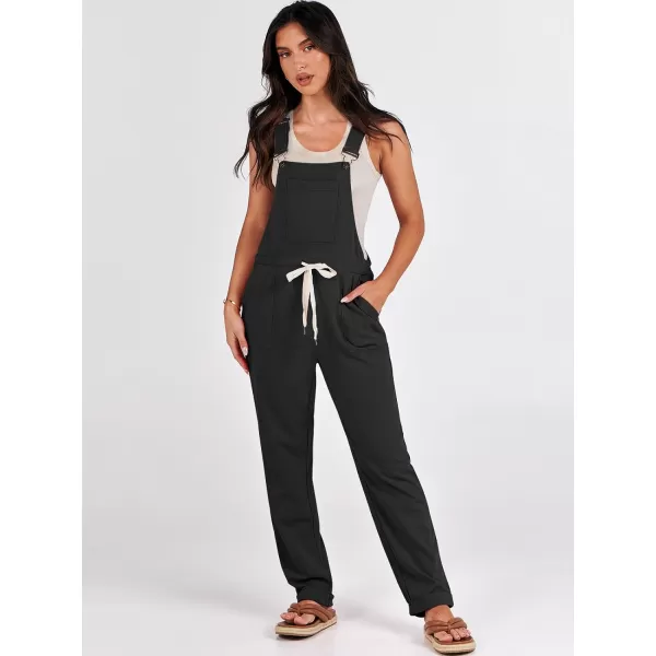 imageANRABESS Womens Overalls Jumpsuit Casual Sleeveless Adjustable Tie Straps Drawstring Jumpers Outfits with PocketsBlack