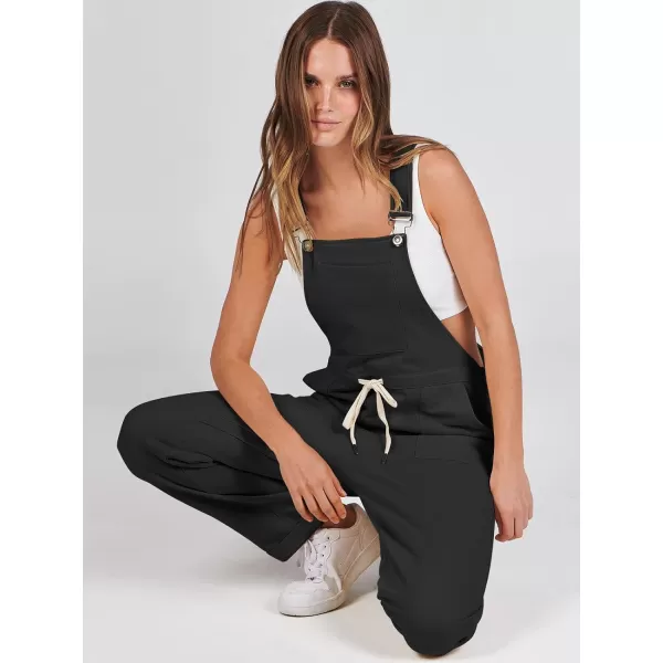 imageANRABESS Womens Overalls Jumpsuit Casual Sleeveless Adjustable Tie Straps Drawstring Jumpers Outfits with PocketsBlack
