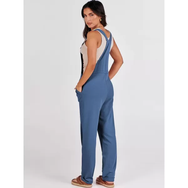 imageANRABESS Womens Overalls Jumpsuit Casual Sleeveless Adjustable Tie Straps Drawstring Jumpers Outfits with PocketsDeep Blue