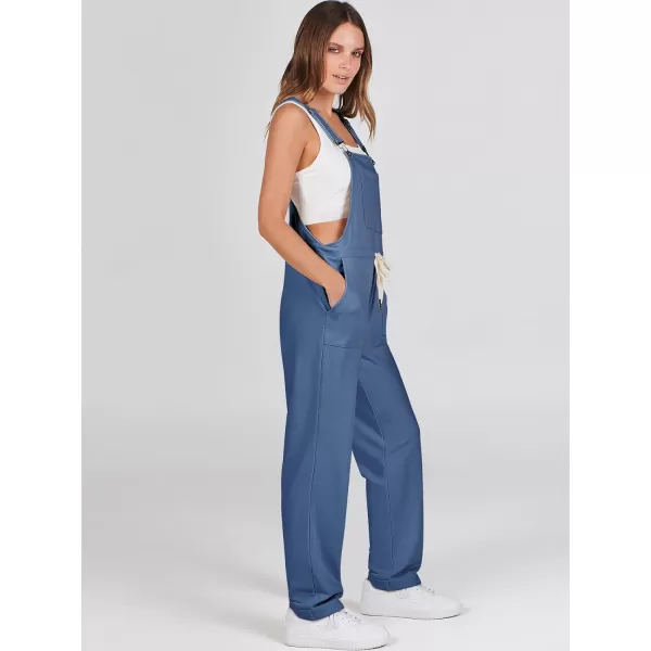 imageANRABESS Womens Overalls Jumpsuit Casual Sleeveless Adjustable Tie Straps Drawstring Jumpers Outfits with PocketsDeep Blue