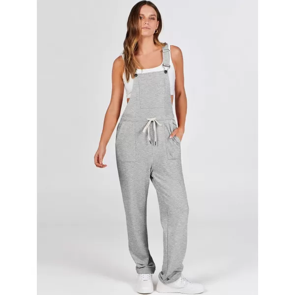 imageANRABESS Womens Overalls Jumpsuit Casual Sleeveless Adjustable Tie Straps Drawstring Jumpers Outfits with PocketsGray