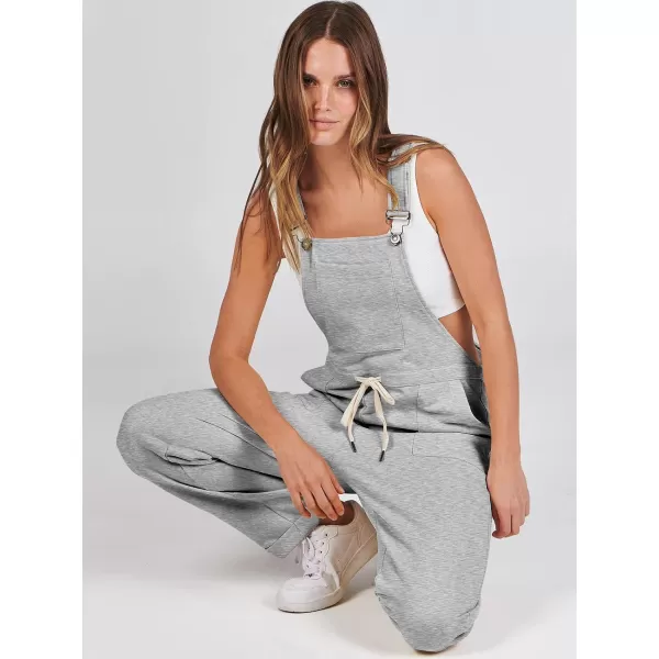 imageANRABESS Womens Overalls Jumpsuit Casual Sleeveless Adjustable Tie Straps Drawstring Jumpers Outfits with PocketsGray