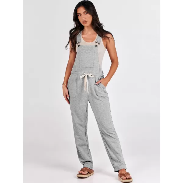 imageANRABESS Womens Overalls Jumpsuit Casual Sleeveless Adjustable Tie Straps Drawstring Jumpers Outfits with PocketsGray