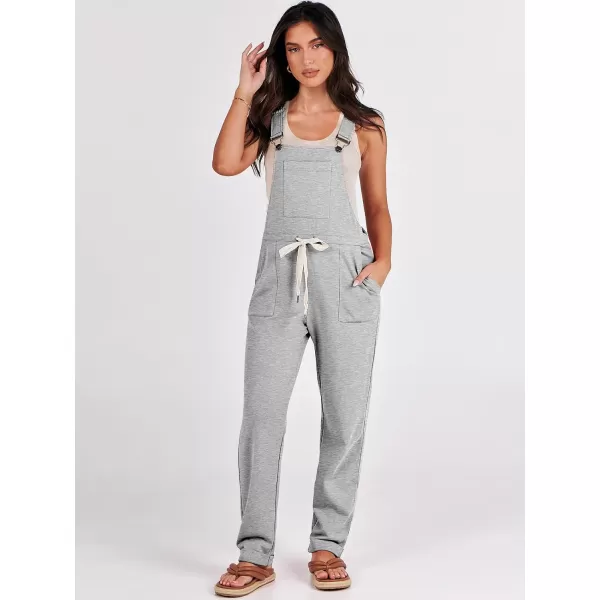 imageANRABESS Womens Overalls Jumpsuit Casual Sleeveless Adjustable Tie Straps Drawstring Jumpers Outfits with PocketsGray