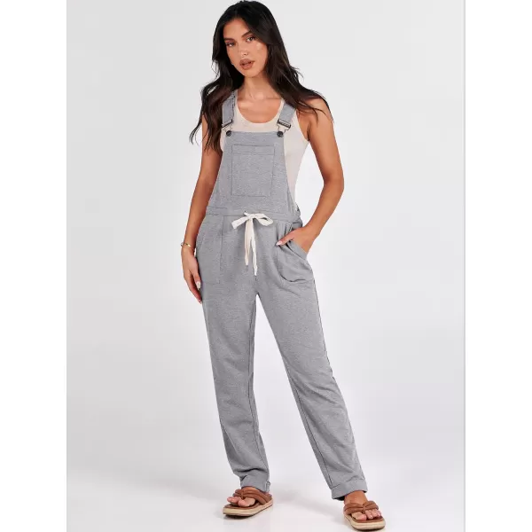 imageANRABESS Womens Overalls Jumpsuit Casual Sleeveless Adjustable Tie Straps Drawstring Jumpers Outfits with PocketsGrey