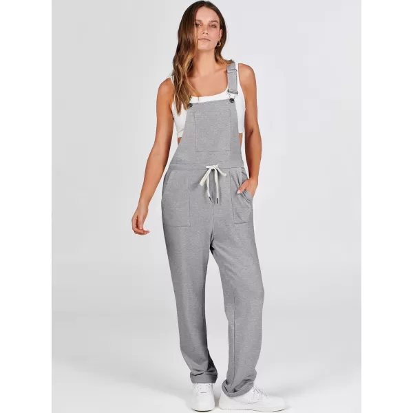 imageANRABESS Womens Overalls Jumpsuit Casual Sleeveless Adjustable Tie Straps Drawstring Jumpers Outfits with PocketsGrey