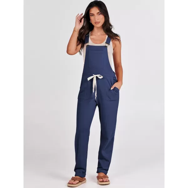 imageANRABESS Womens Overalls Jumpsuit Casual Sleeveless Adjustable Tie Straps Drawstring Jumpers Outfits with PocketsNavy Blue