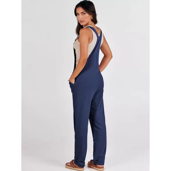 imageANRABESS Womens Overalls Jumpsuit Casual Sleeveless Adjustable Tie Straps Drawstring Jumpers Outfits with PocketsNavy Blue