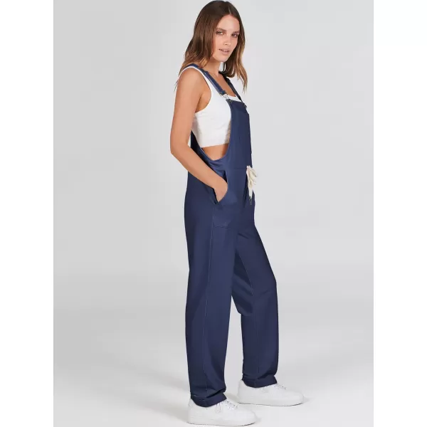 imageANRABESS Womens Overalls Jumpsuit Casual Sleeveless Adjustable Tie Straps Drawstring Jumpers Outfits with PocketsNavy Blue