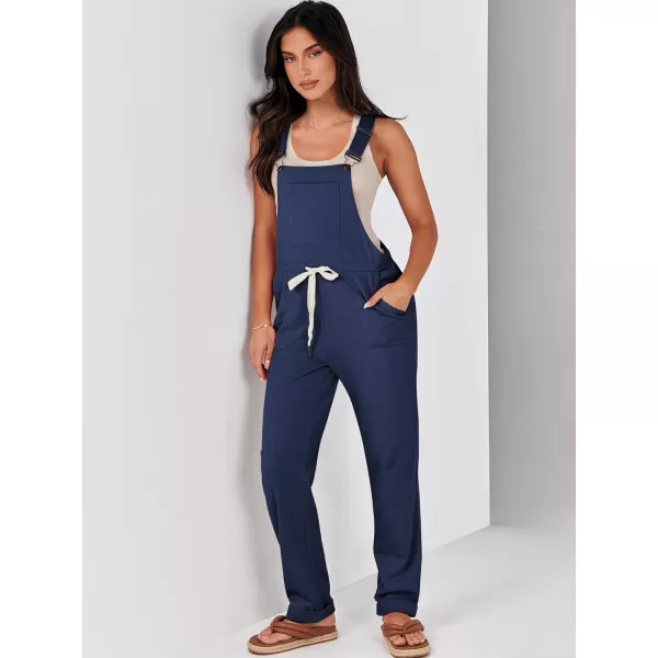 imageANRABESS Womens Overalls Jumpsuit Casual Sleeveless Adjustable Tie Straps Drawstring Jumpers Outfits with PocketsNavy Blue