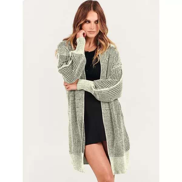 imageANRABESS Womens Oversized Cardigan Sweater Long Sleeve Open Front Chunky Waffle Knit Ribbed Hem Coatigan OutwearBeige