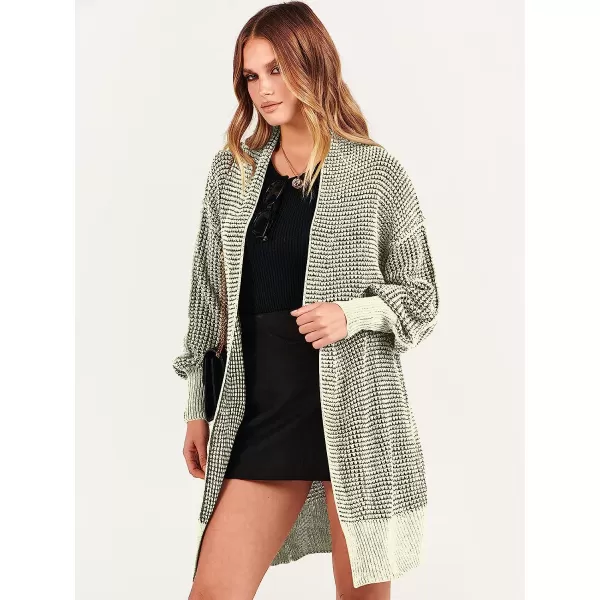 imageANRABESS Womens Oversized Cardigan Sweater Long Sleeve Open Front Chunky Waffle Knit Ribbed Hem Coatigan OutwearBeige