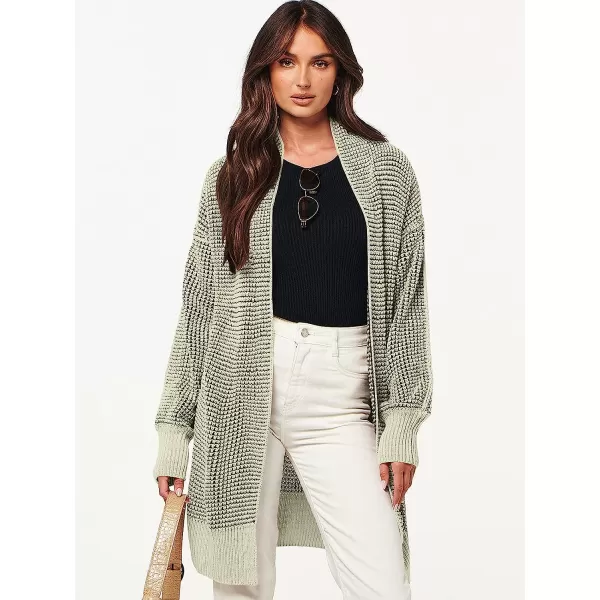 imageANRABESS Womens Oversized Cardigan Sweater Long Sleeve Open Front Chunky Waffle Knit Ribbed Hem Coatigan OutwearBeige