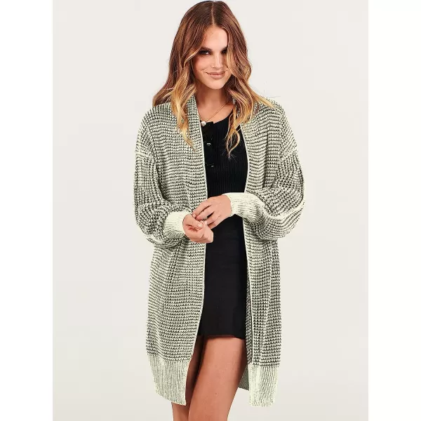 imageANRABESS Womens Oversized Cardigan Sweater Long Sleeve Open Front Chunky Waffle Knit Ribbed Hem Coatigan OutwearBeige