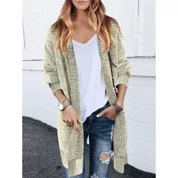 imageANRABESS Womens Oversized Cardigan Sweater Long Sleeve Open Front Chunky Waffle Knit Ribbed Hem Coatigan OutwearBeige