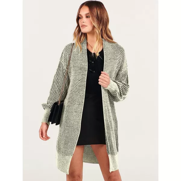 imageANRABESS Womens Oversized Cardigan Sweater Long Sleeve Open Front Chunky Waffle Knit Ribbed Hem Coatigan OutwearBeige