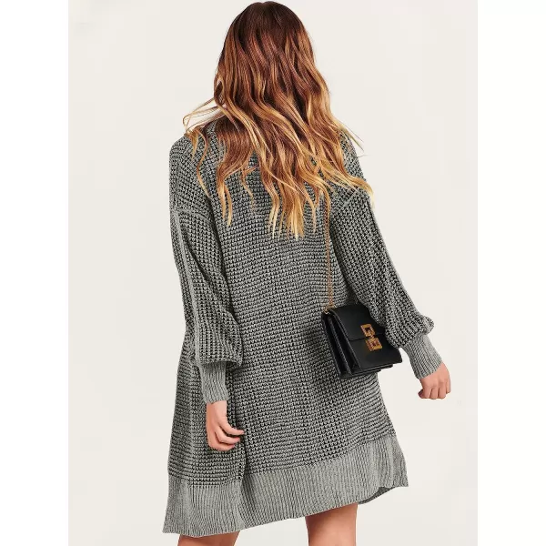 imageANRABESS Womens Oversized Cardigan Sweater Long Sleeve Open Front Chunky Waffle Knit Ribbed Hem Coatigan OutwearGray