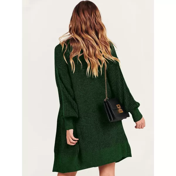 imageANRABESS Womens Oversized Cardigan Sweater Long Sleeve Open Front Chunky Waffle Knit Ribbed Hem Coatigan OutwearGreen